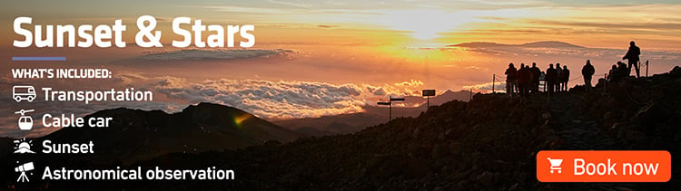 Excursion to watch the sunset and stars in Tenerife with Teide Cable Car