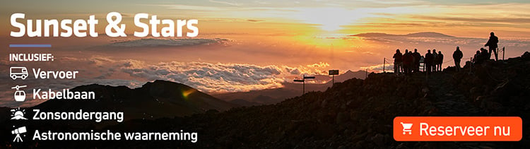 Excursie voor het bewonderen van de zonsondergang en de sterren op Tenerife met de Kabelbaan de Teide