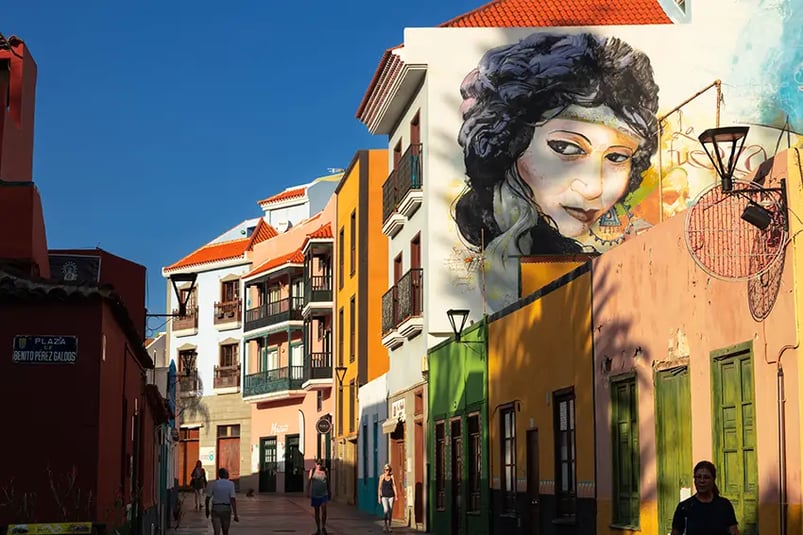 Muurschildering van de wijk La Ranilla.  