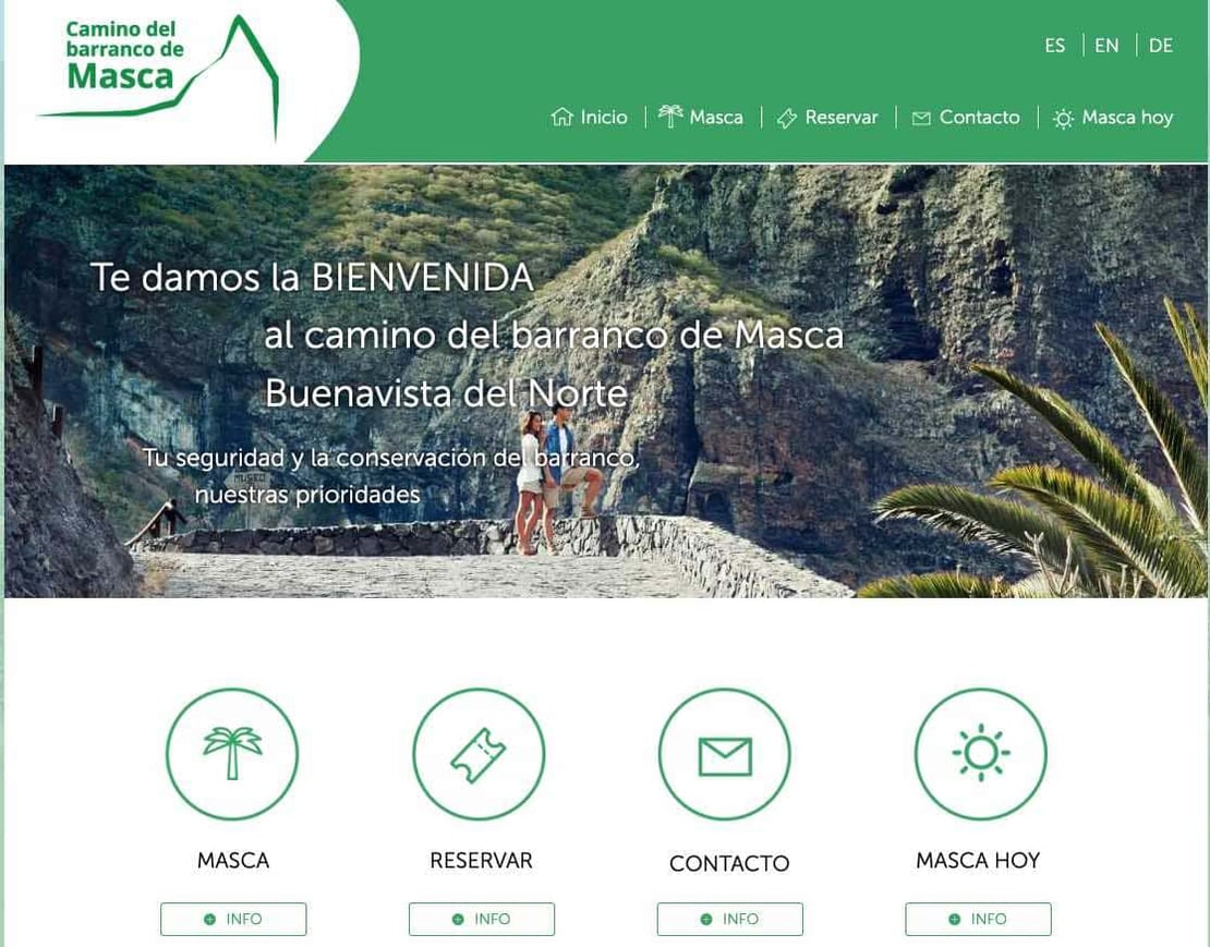 Página web Camino del Barranco de Masca