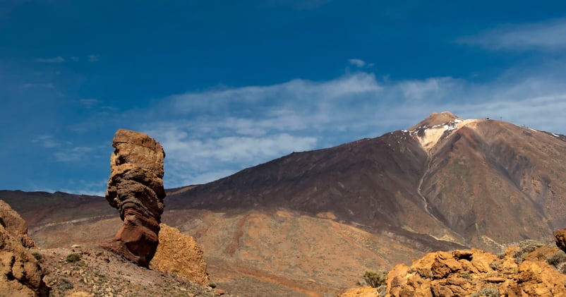 Roque García y volcán del Teide nevado