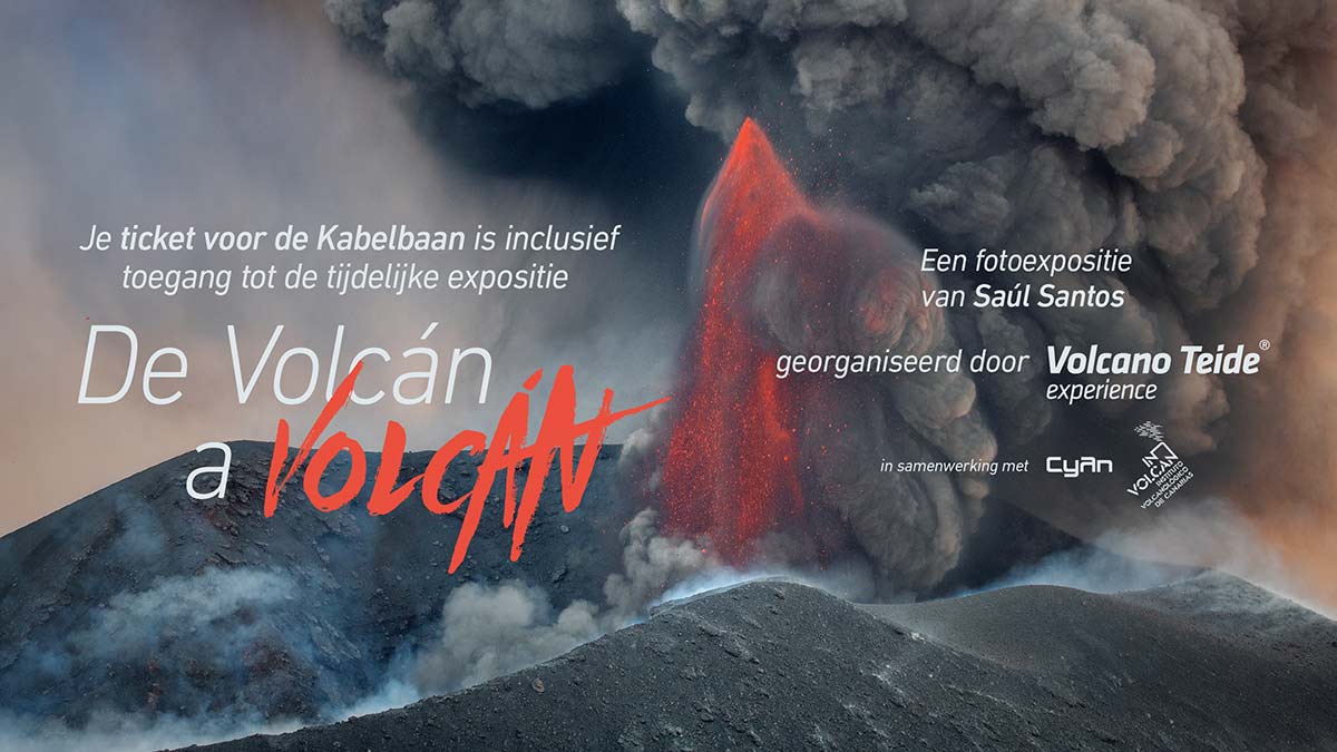 “De Volcán a Volcán”; een fotografische en audiovisuele tentoonstelling over de vulkaan van La Palma in de Kabelbaan van de Teide.